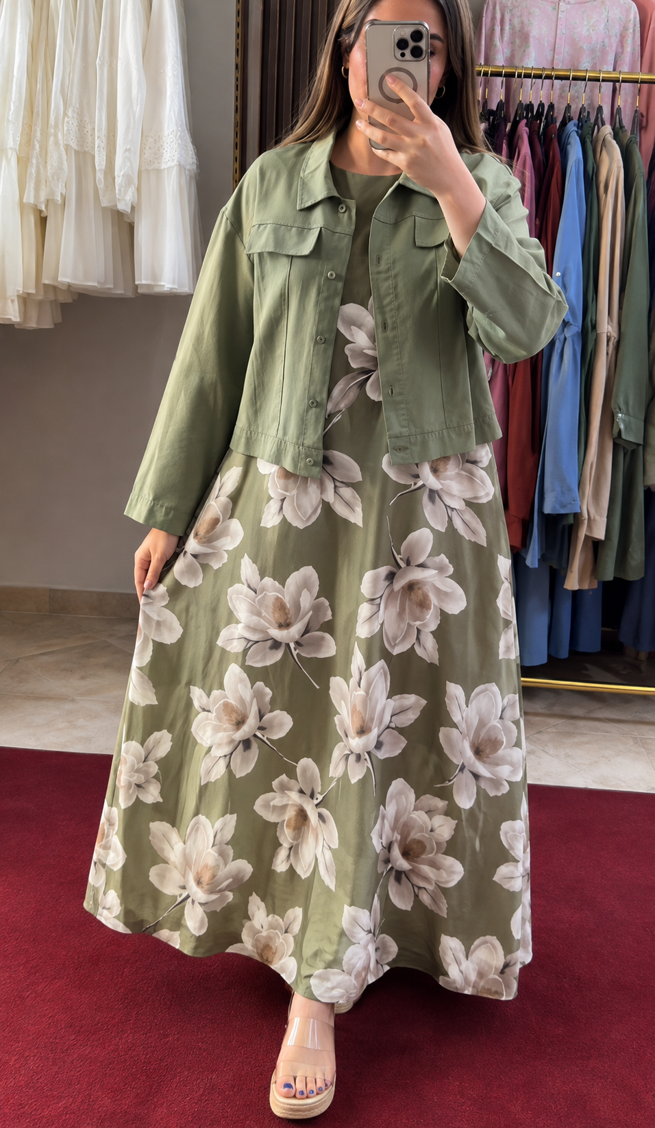 Sage Blossom Luxe Floral Co-Ord Set for Women