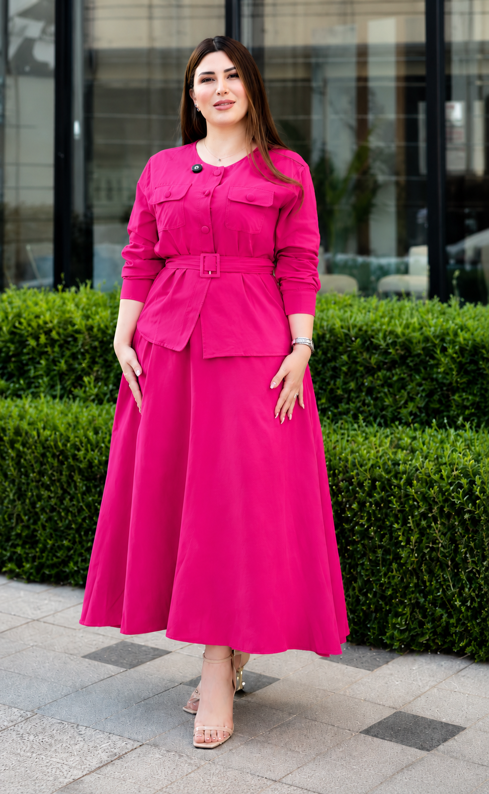 Italian Aura Belted Co-Ord Set For Woman
