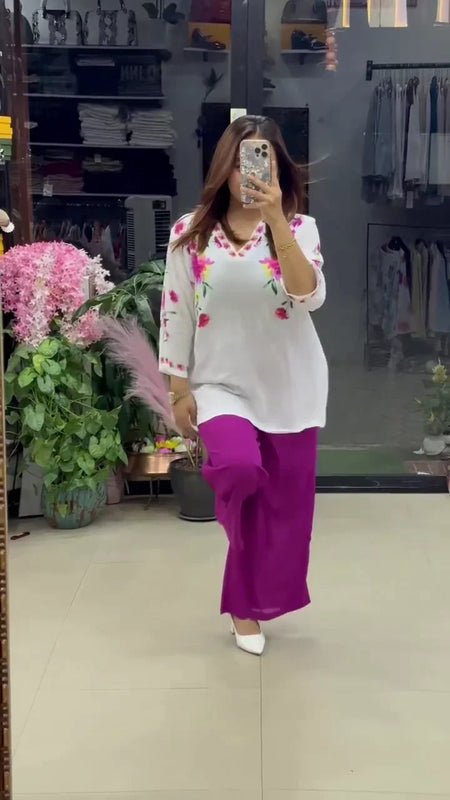 Flower Georgette Women’s Stylish Printed Co-ord Set