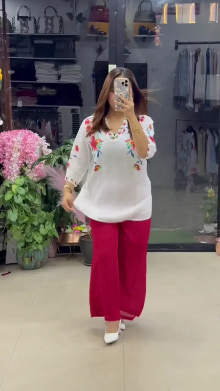 Flower Georgette Women’s Stylish Printed Co-ord Set