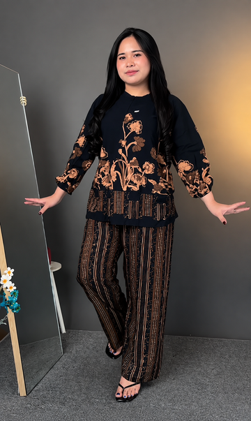 Midnight Bloom Luxe 2-Piece Co-Ord Set for Women
