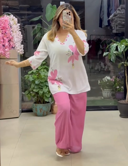 Floral Printed  Georgette Co-Ord Set