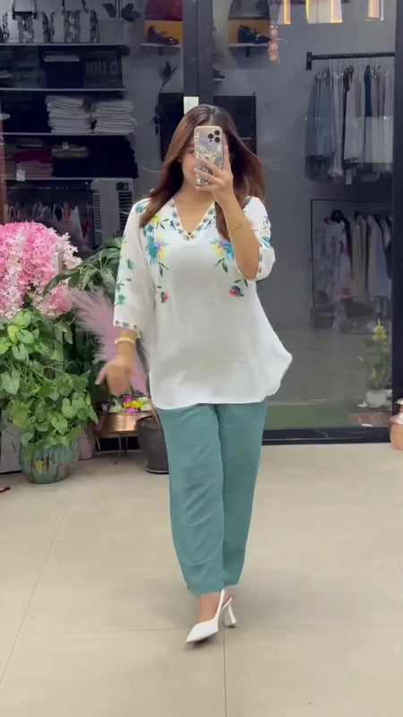 Flower Georgette Women’s Stylish Printed Co-ord Set