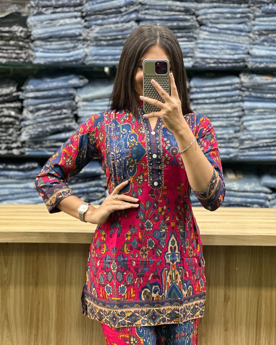 Printed Asymmetric Premium Rayon Co-Ord Set