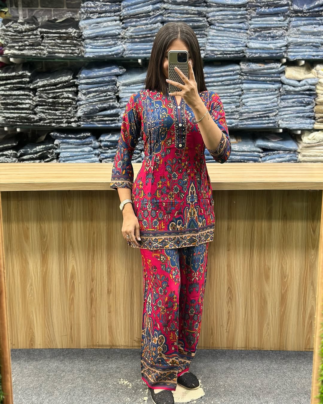 Printed Asymmetric Premium Rayon Co-Ord Set