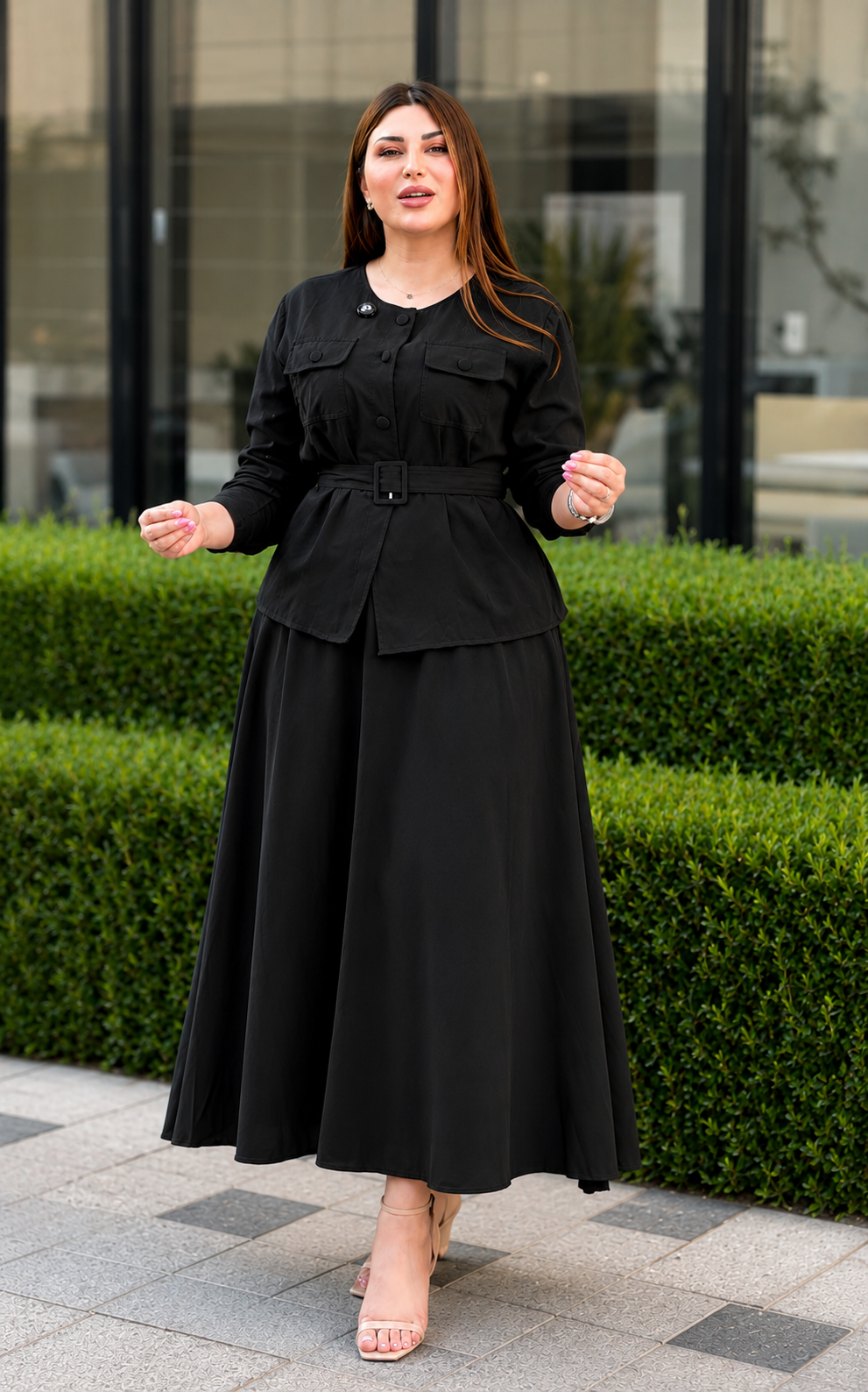 Italian Aura Belted Co-Ord Set For Woman