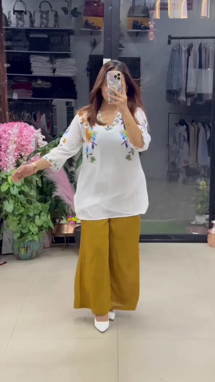 Flower Georgette Women’s Stylish Printed Co-ord Set