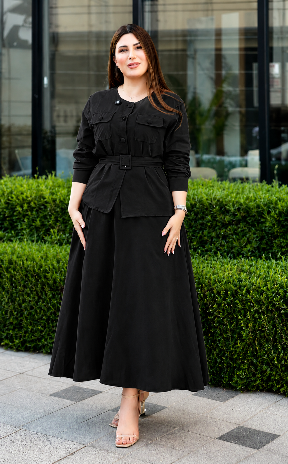 Italian Aura Belted Co-Ord Set For Woman