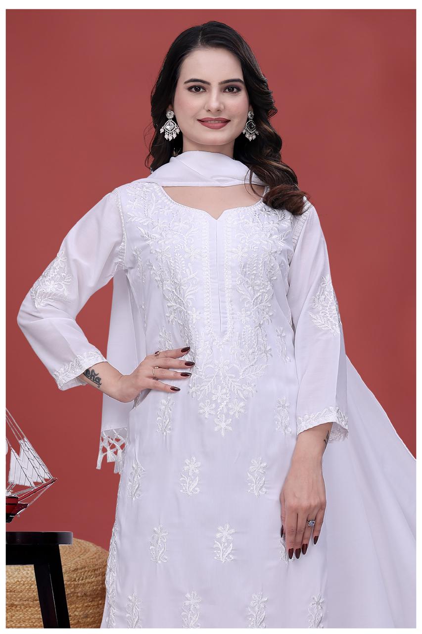 White Kurta Pant Set