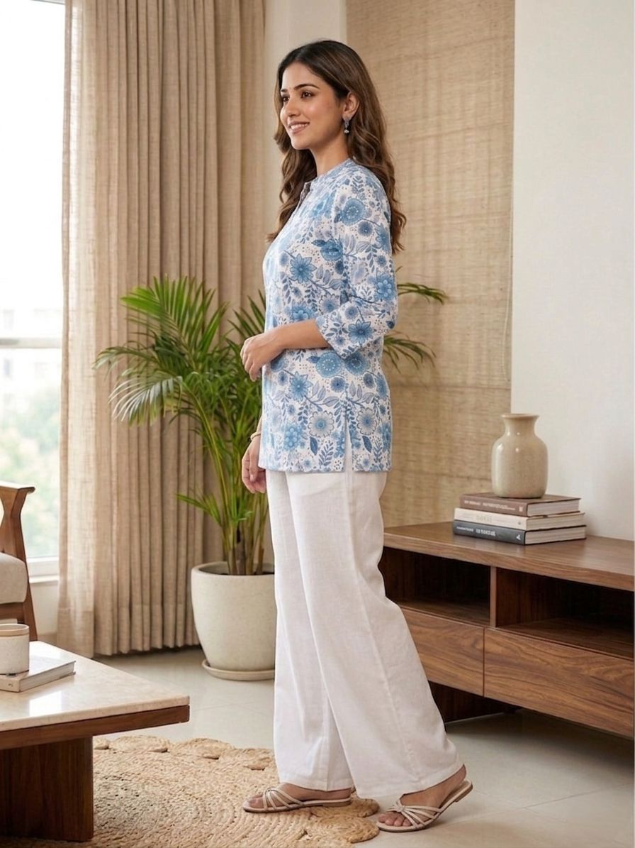 Designer Co-ord Set Rayon Slub With Digital Print