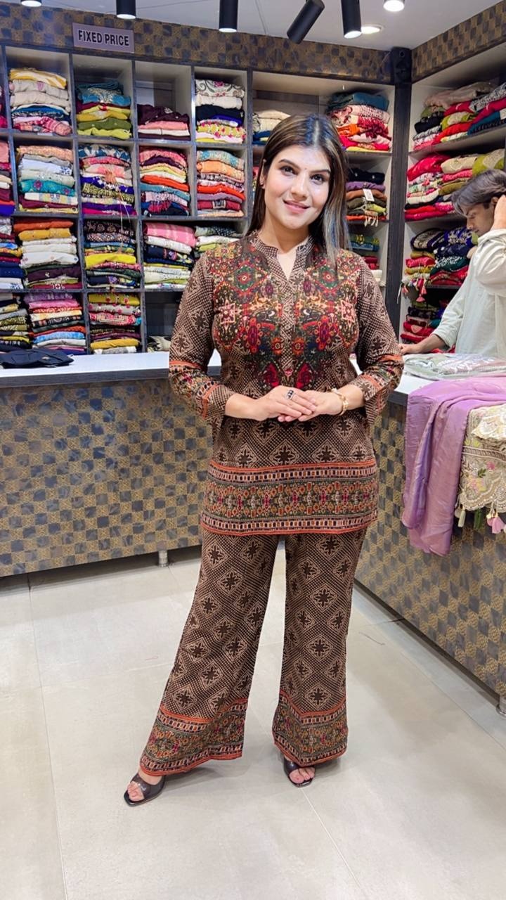 Printed Asymmetric Rayon Co-Ord Set