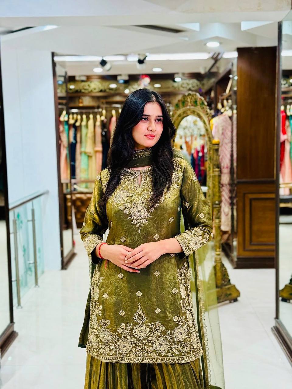 Noor-E-Zari Designer Kurta Palazzo Set ✨