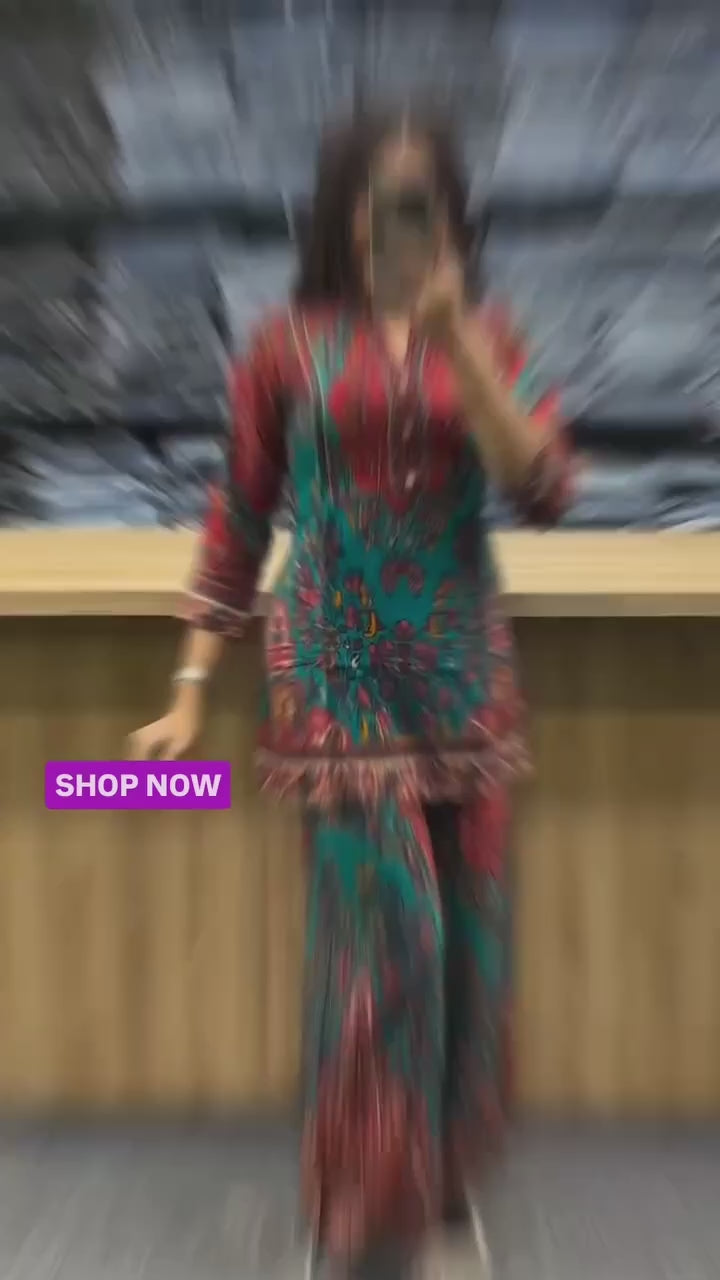 Printed Asymmetric Premium Rayon Co-Ord Set